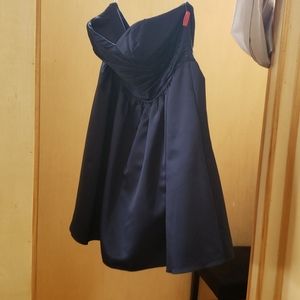 David's Bridal F15527 Ruched Satin Dress